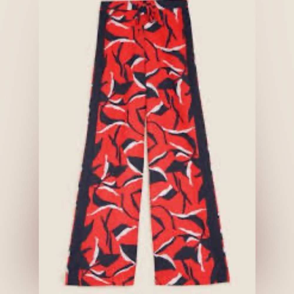 Marks & Spencer Vibrant Red and Navy Pants